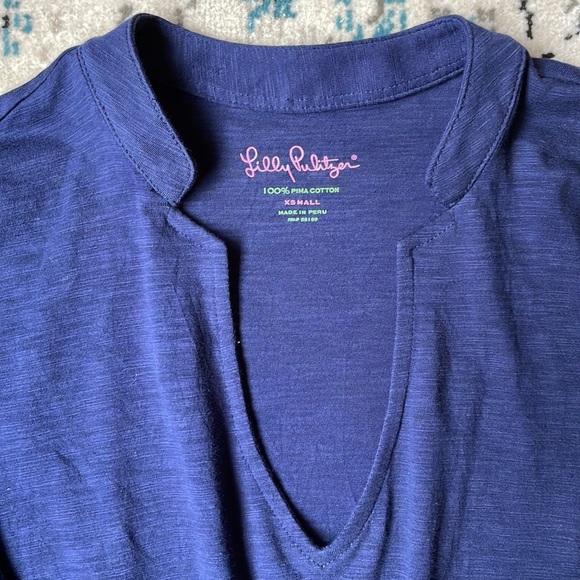 LILY PULITZER Navy Cotton Tunic - Picture 2 of 8